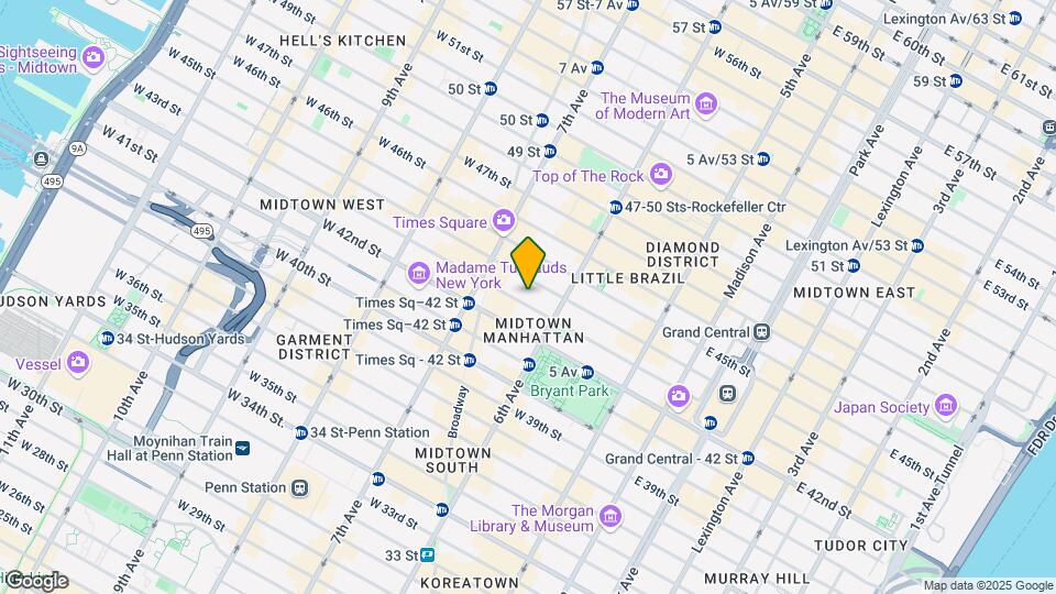 125 W 43rd St Map and Location Details
