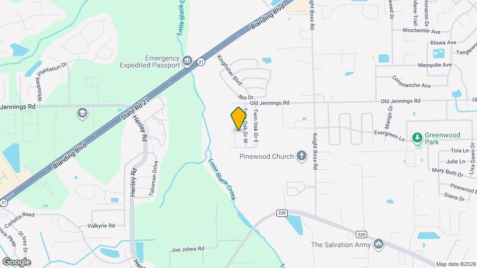 1615 Twin Oak Ln Map and Location Details