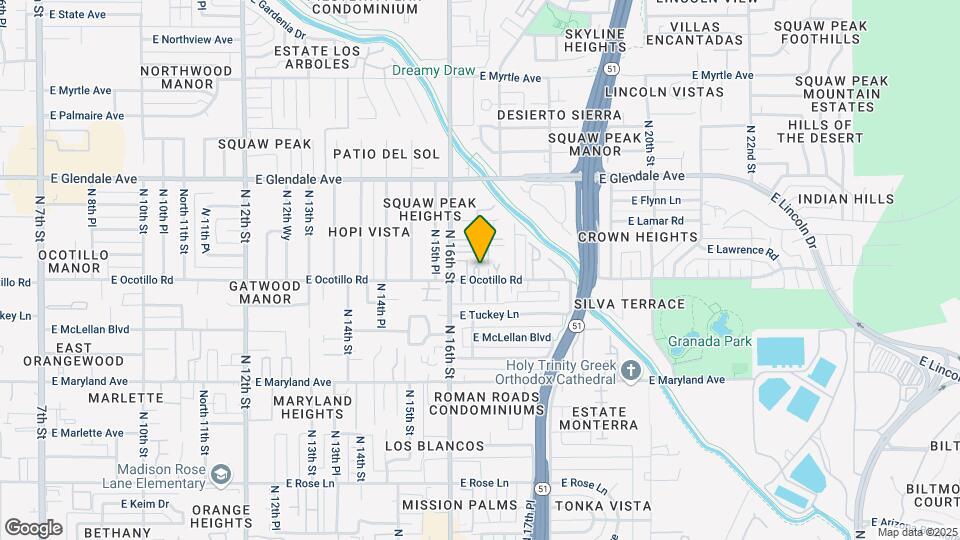 1612 E Ocotillo Rd Map and Location Details