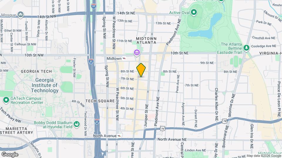 Peachtree Loft Apartments Map and Location Details