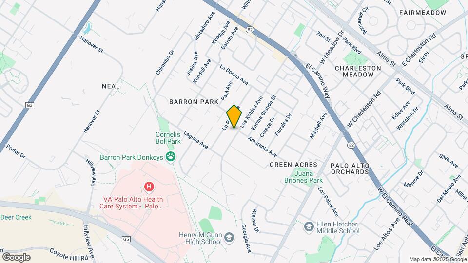 832 Los Robles Ave Map and Location Details