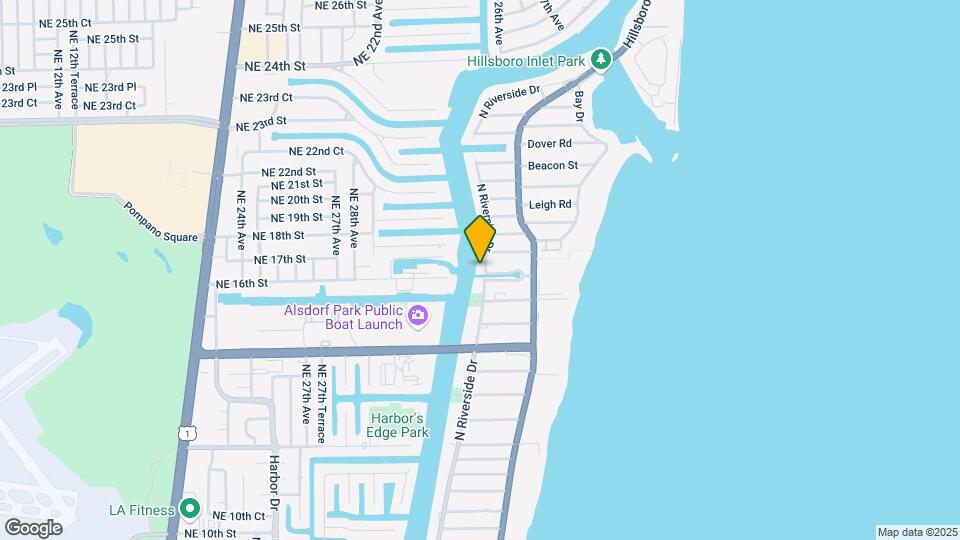 1705 N Riverside Dr Map and Location Details