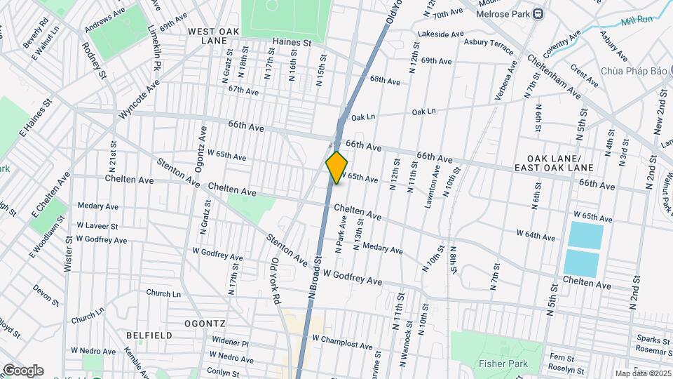 6443 N Broad St, Unit Apt. B Map and Location Details