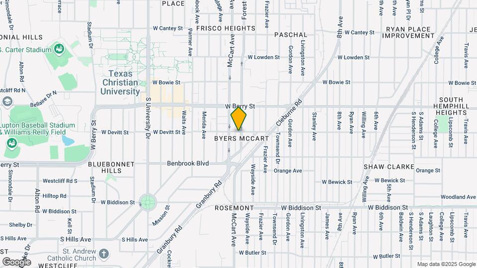TCU Student Housing Map and Location Details