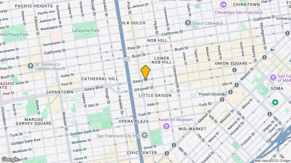 965 Geary Street Map and Location Details