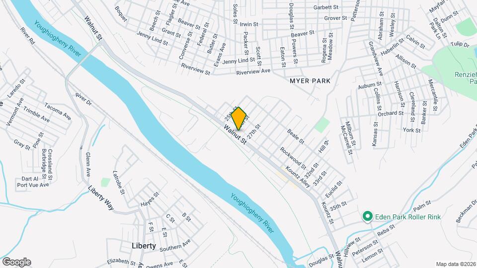 2605 Walnut St Map and Location Details