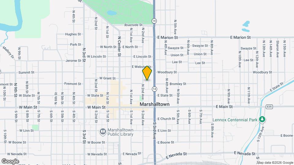 Crown Apartments in Marshalltown IA Mapa y Detalles de la Ubicación