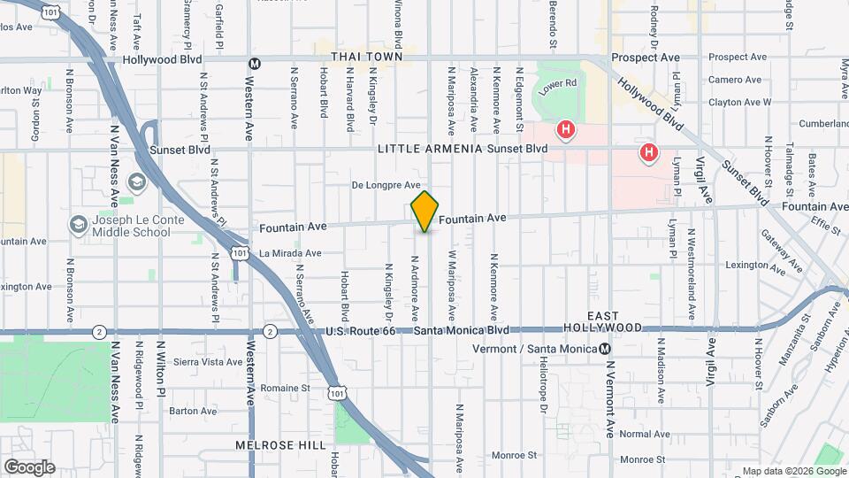 1267 N Normandie Ave, Unit 1267 1/2 Mapa y Detalles de la Ubicación