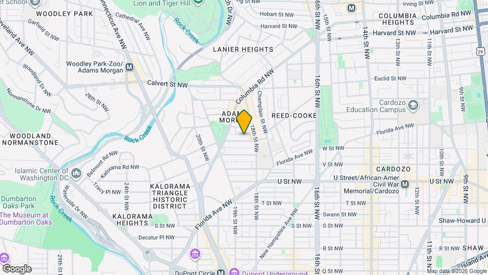 1823 Kalorama Rd NW, Unit A Mapa y Detalles de la Ubicación
