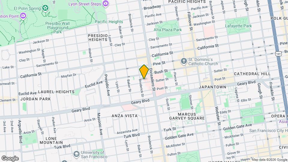 2476 Sutter St Map and Location Details