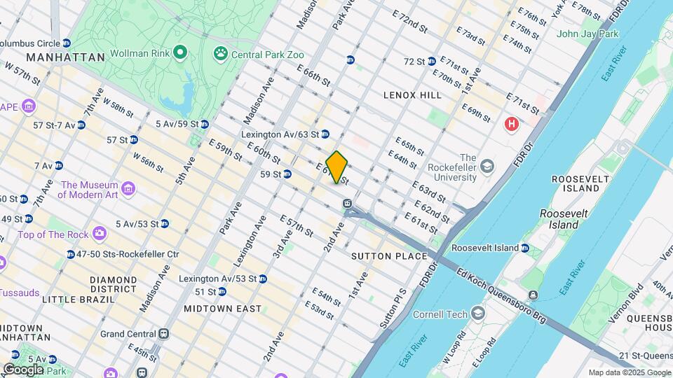 221 E 60th St Mapa y Detalles de la Ubicación