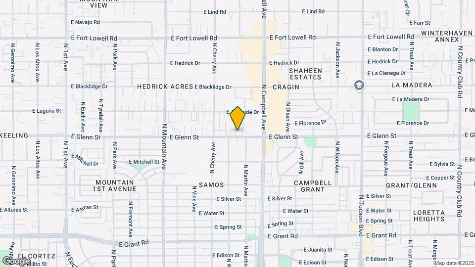 1719 E Glenn St Map and Location Details