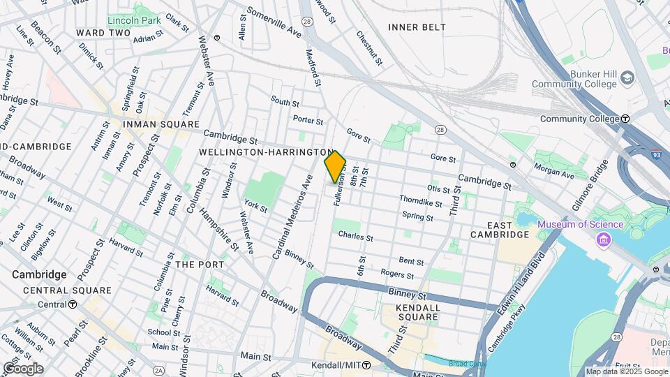 218 Thorndike St, Unit 1 Map and Location Details