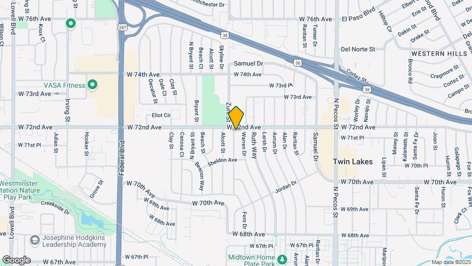 7170 Zuni St Map and Location Details