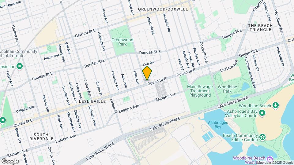 1366 Queen St E Map and Location Details