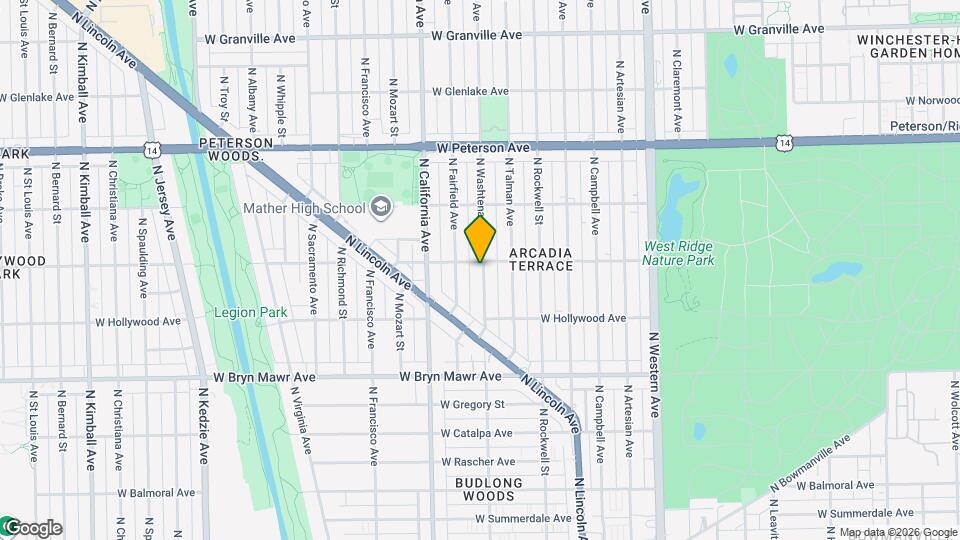 2705 W Ardmore Ave, Unit 1st Floor Map and Location Details