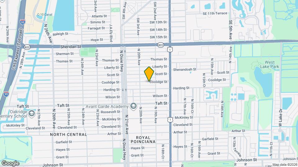 1916 Coolidge St Map and Location Details