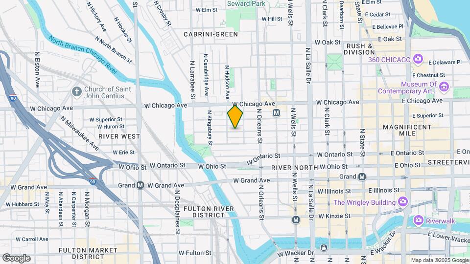 411 W Chicago Ave Map and Location Details