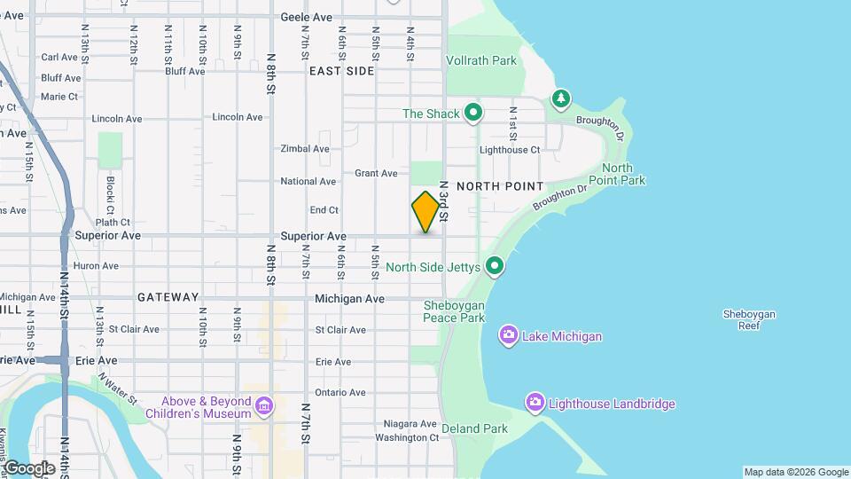 323A Superior Ave, Unit Upper Map and Location Details