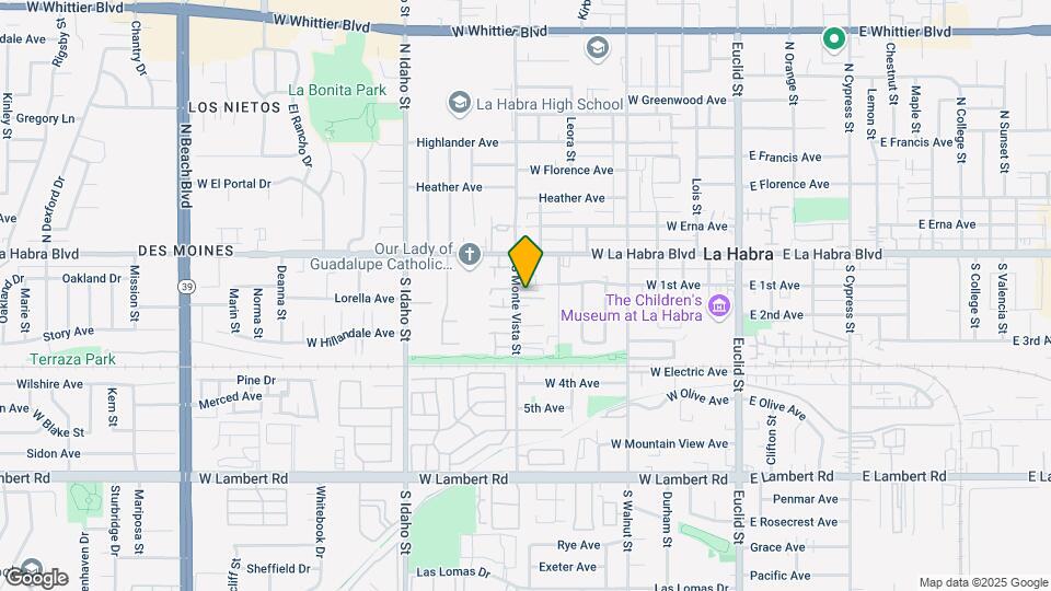 250 S Monte Vista St Map and Location Details