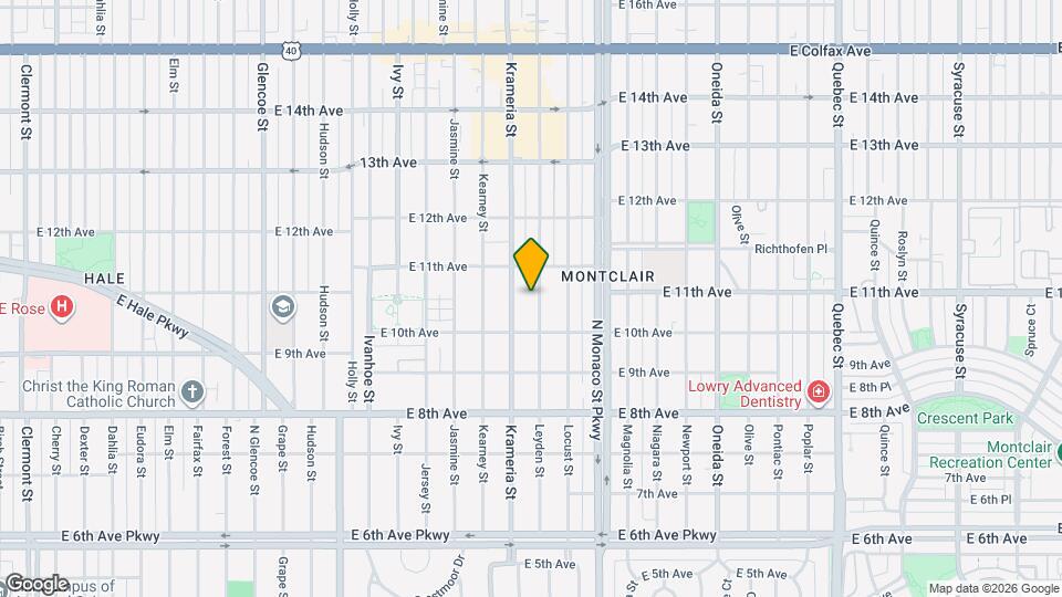 1055 Leyden St Map and Location Details