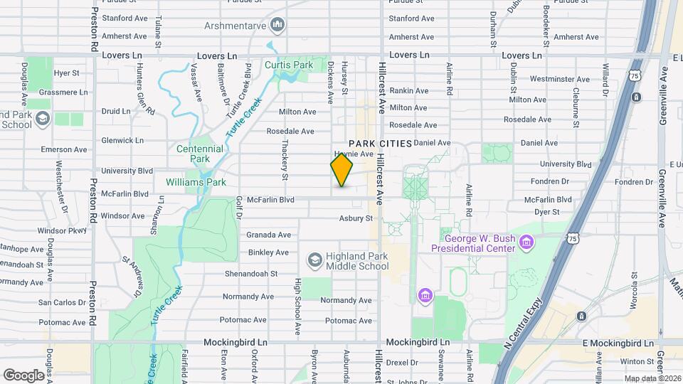 3438 McFarlin Blvd Map and Location Details