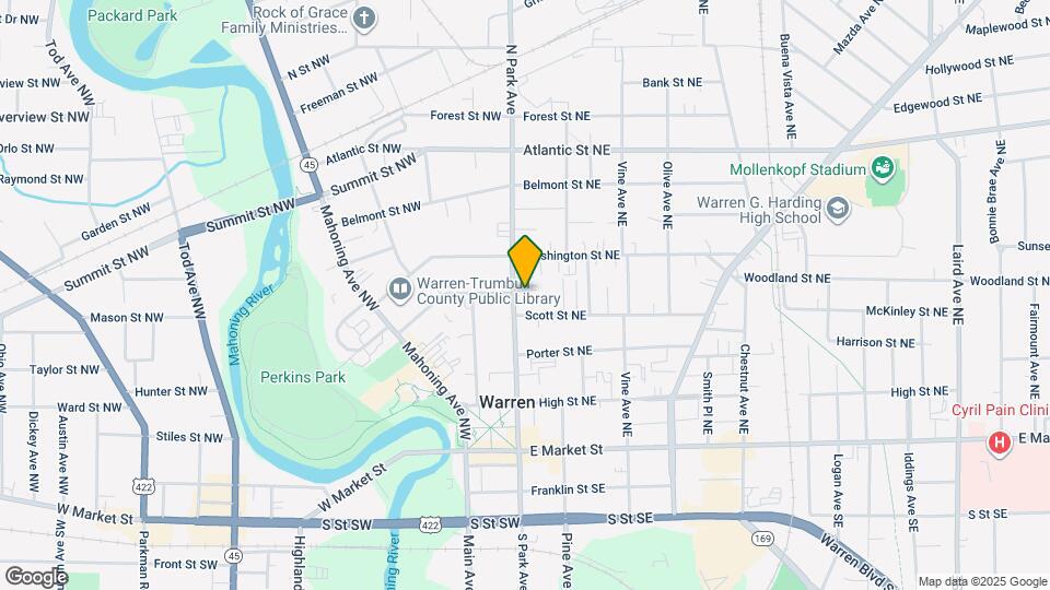 438 N Park Ave Map and Location Details