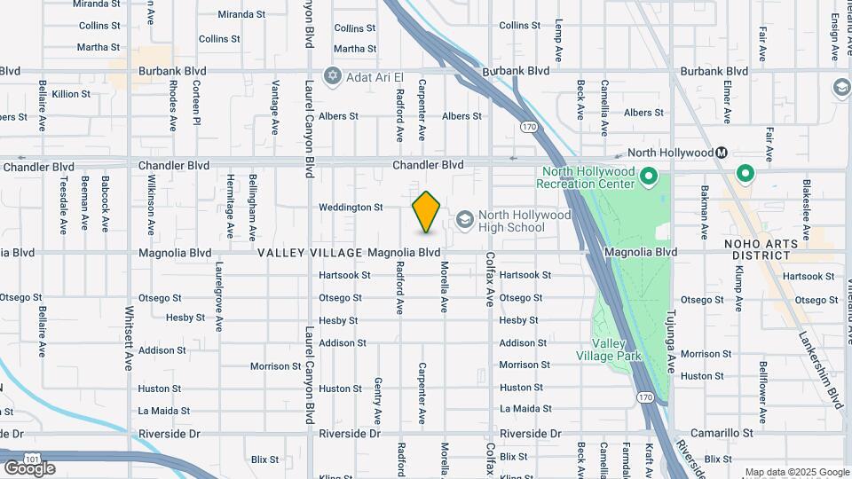 11825 Magnolia Blvd Map and Location Details