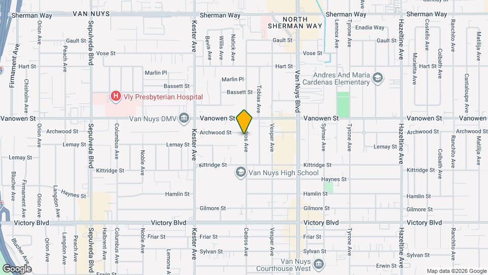 6715 Cedros Ave Map and Location Details