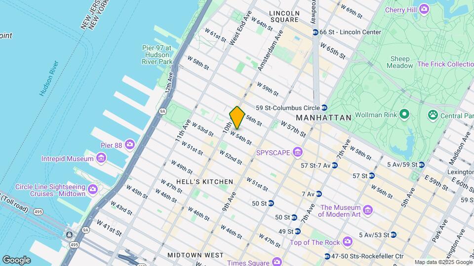 443 W 54th St Map and Location Details