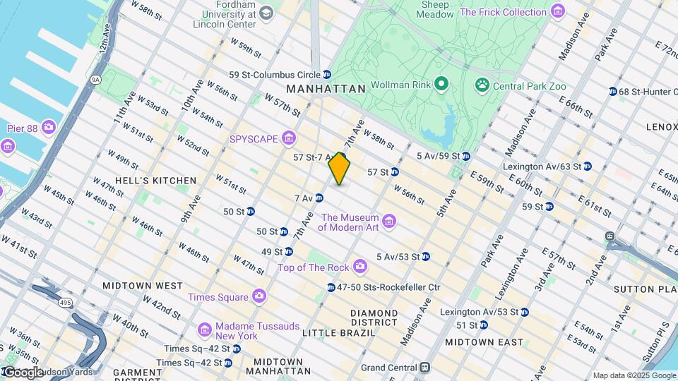 161 W 54th St Mapa y Detalles de la Ubicación