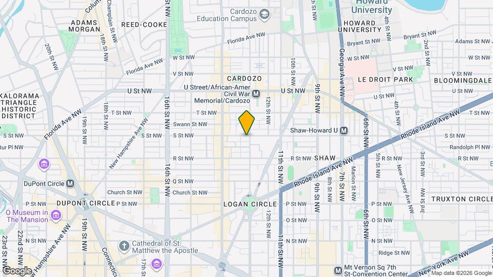 1302 S St NW Map and Location Details