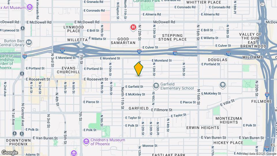 1154 E Roosevelt St Map and Location Details
