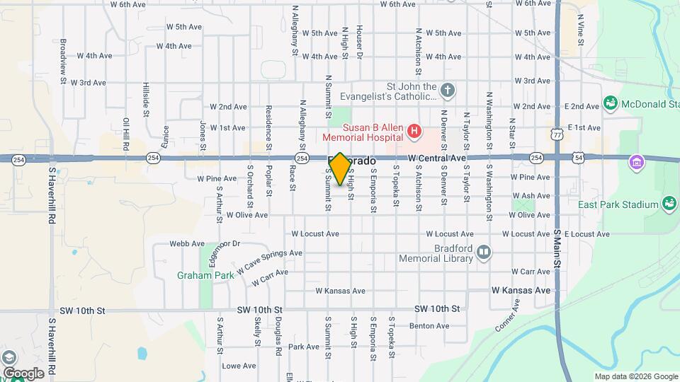 1012 W Ash Ave Map and Location Details