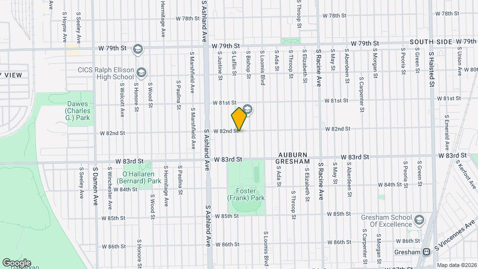 8205 S Laflin St, Unit Laflin 1st Floor Map and Location Details