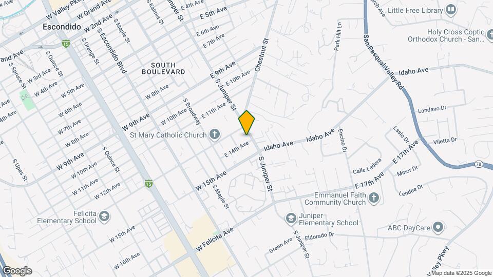 1341 S Juniper St Map and Location Details