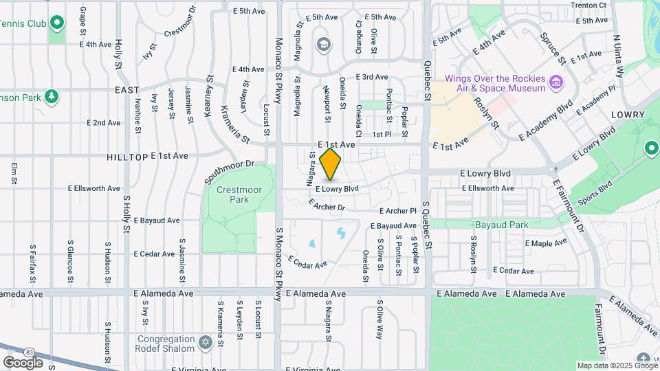 6825 E Lowry Blvd Map and Location Details