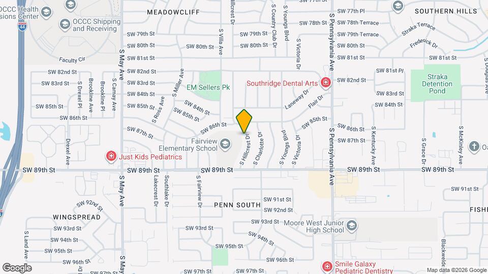 8713 S Hillcrest Dr Map and Location Details