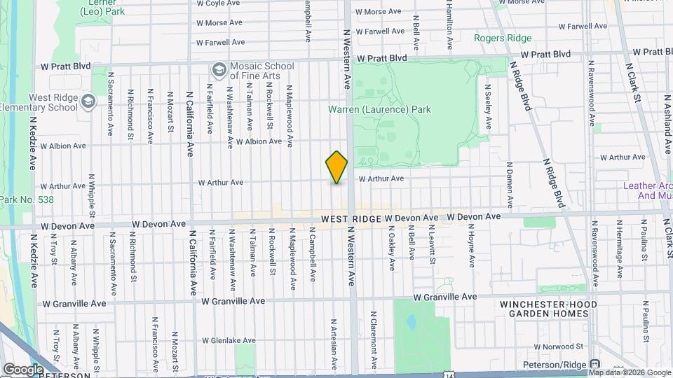 6449 N Artesian Ave Map and Location Details