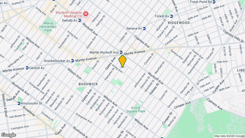 Spacious 1.5-Bedroom Penthouse Apartment in Prime Bushwick! Map and Location Details