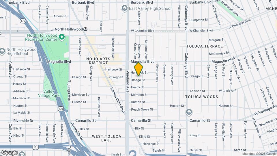 10917 1/2 Otsego St Map and Location Details