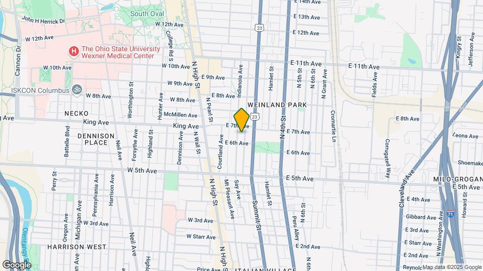 1316 Indianola Ave Mapa y Detalles de la Ubicación