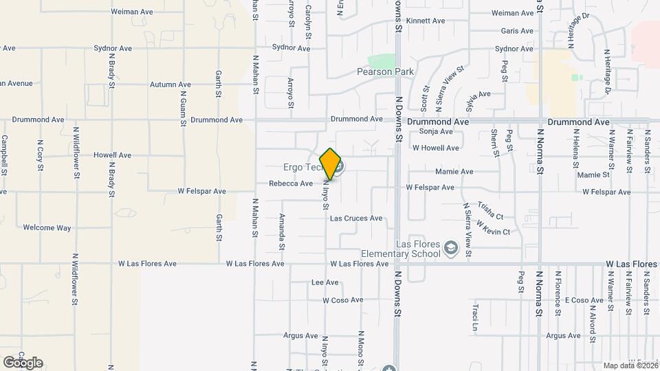 654 N Inyo St Mapa y Detalles de la Ubicación