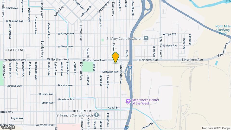 1314 E Evans Ave Map and Location Details