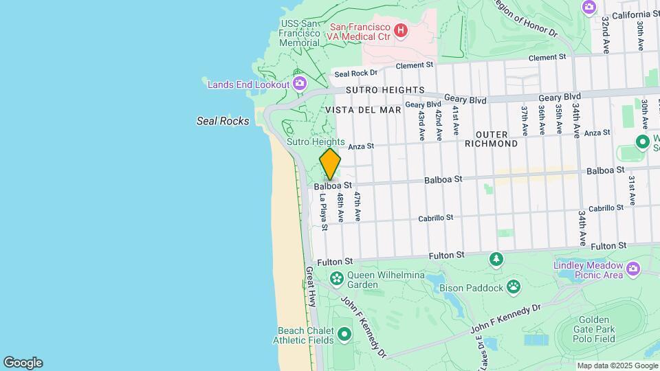 4738 Balboa St Map and Location Details