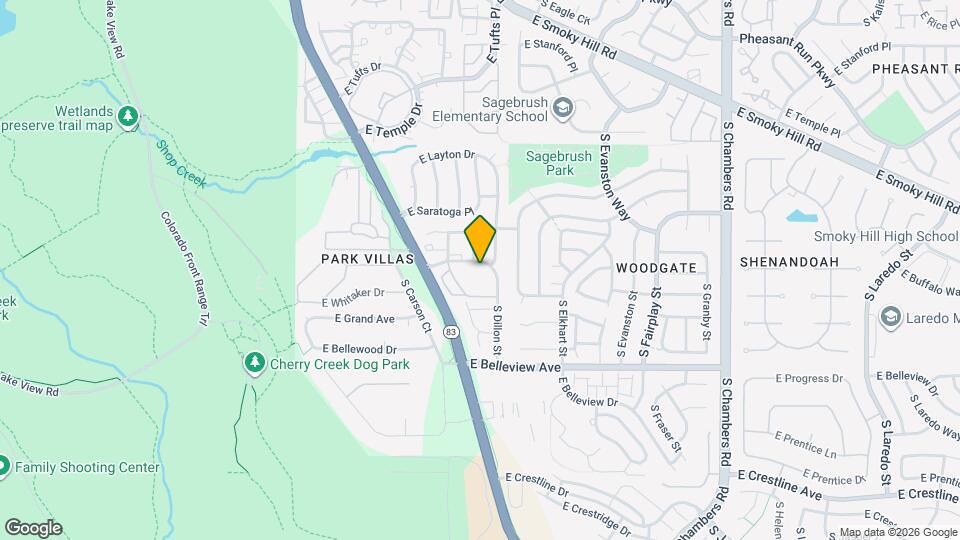 14308 E Whitaker Pl Map and Location Details