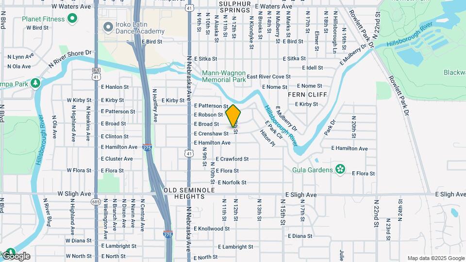 1024 E Crenshaw St Map and Location Details