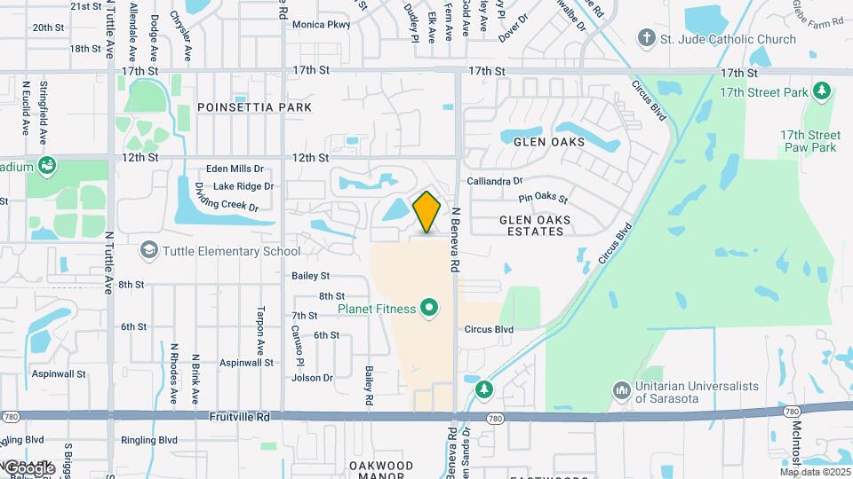 1027 N Beneva Rd Map and Location Details