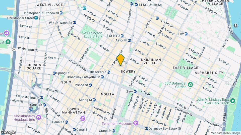 47 Great Jones St Mapa y Detalles de la Ubicación