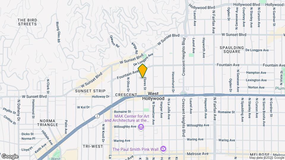1229 N Flores St Map and Location Details